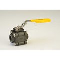 Chicago Valves And Controls 1-1/2", 3 Piece Socket Weld Carbon Steel Ball Valve Inline 794466RMMSW015